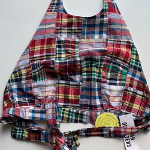 Urban outfitters patchwork crop halter top L